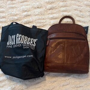Classic Brown Leather Backpack